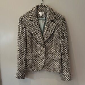 LOFT Monochrome Tweed Blazer